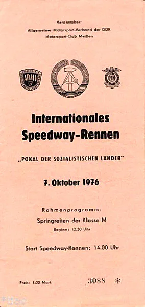 1976-10-07 | Meissen | DDR-Rennplakate | gdr event artwork | gdr programme cover | gdr poster | carsten riede