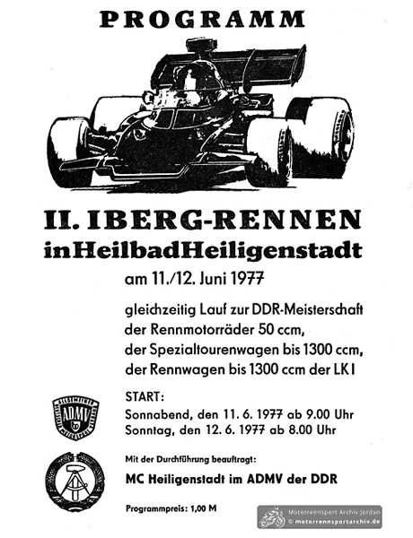 1977-06-12 | Heiligenstadt | DDR-Rennplakate | gdr event artwork | gdr programme cover | gdr poster | carsten riede