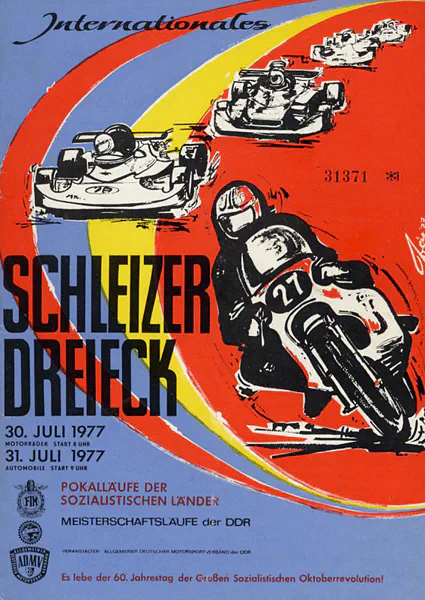 1977-07-31 | Schleiz | DDR-Rennplakate | gdr event artwork | gdr programme cover | gdr poster | carsten riede