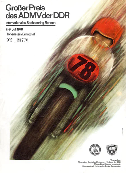 1978-07-09 | Sachsenring | DDR-Rennplakate | gdr event artwork | gdr programme cover | gdr poster | carsten riede