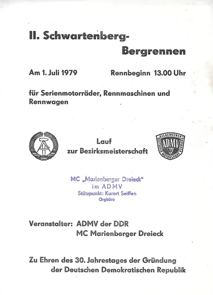 1979-07-01 | Schwartenberg | DDR-Rennplakate | gdr event artwork | gdr programme cover | gdr poster | carsten riede