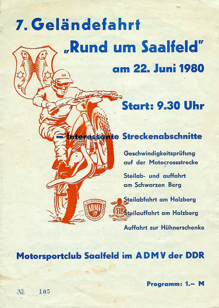 1980-06-22 | Saalfeld | DDR-Rennplakate | gdr event artwork | gdr programme cover | gdr poster | carsten riede