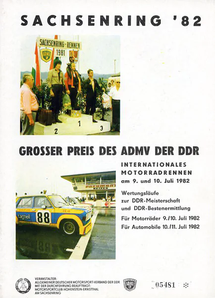 1982-07-10 | Sachsenring | DDR-Rennplakate | gdr event artwork | gdr programme cover | gdr poster | carsten riede