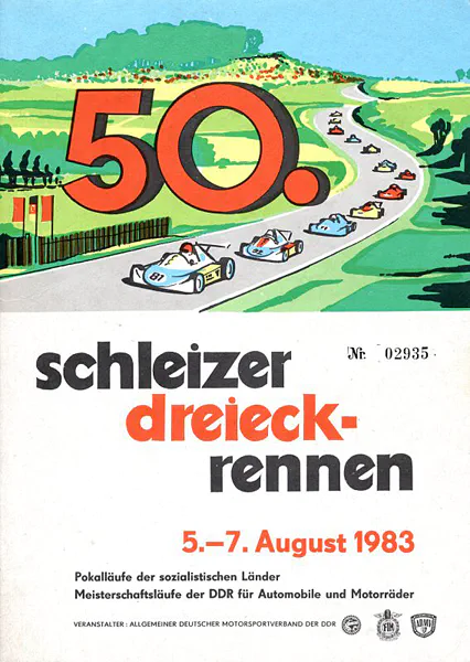 1983-08-07 | Schleiz | DDR-Rennplakate | gdr event artwork | gdr programme cover | gdr poster | carsten riede