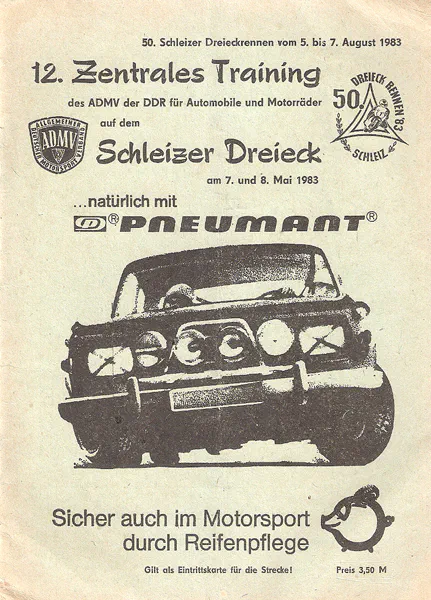 1983-08-07 | Schleiz | DDR-Rennplakate | gdr event artwork | gdr programme cover | gdr poster | carsten riede