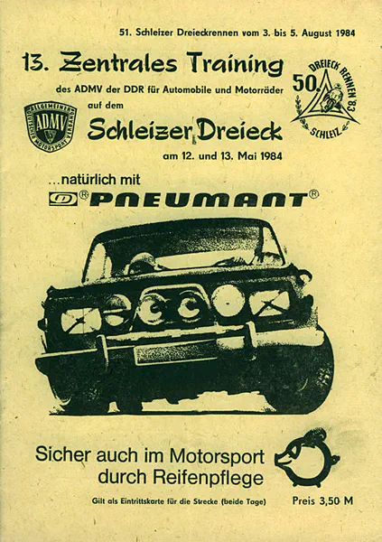 1984-05-13 | Schleiz | DDR-Rennplakate | gdr event artwork | gdr programme cover | gdr poster | carsten riede