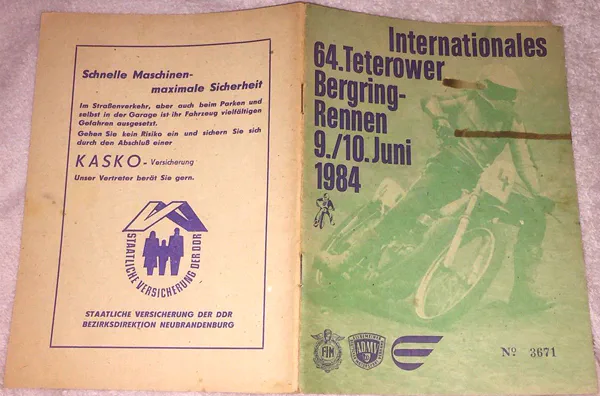 1984-06-09 | Teterow | DDR-Rennplakate | gdr event artwork | gdr programme cover | gdr poster | carsten riede