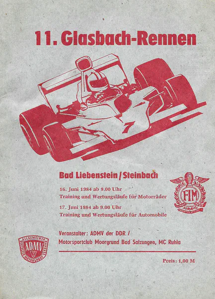 1984-06-17 | Bad Liebenstein | DDR-Rennplakate | gdr event artwork | gdr programme cover | gdr poster | carsten riede
