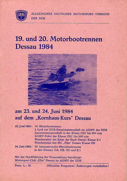 1984-06-24 | Dessau | DDR-Rennplakate | gdr event artwork | gdr programme cover | gdr poster | carsten riede