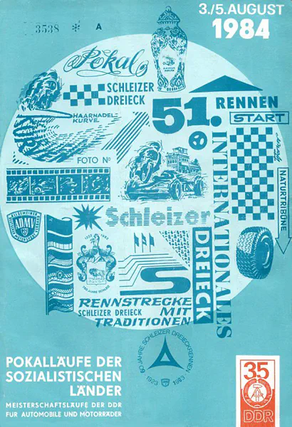 1984-08-05 | Schleiz | DDR-Rennplakate | gdr event artwork | gdr programme cover | gdr poster | carsten riede