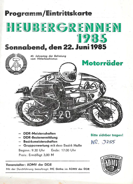 1985-06-22 | Friedrichroda | DDR-Rennplakate | gdr event artwork | gdr programme cover | gdr poster | carsten riede