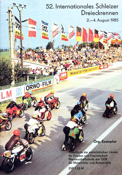 1985-08-04 | Schleiz | DDR-Rennplakate | gdr event artwork | gdr programme cover | gdr poster | carsten riede