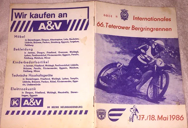 1986-05-17 | Teterow | DDR-Rennplakate | gdr event artwork | gdr programme cover | gdr poster | carsten riede