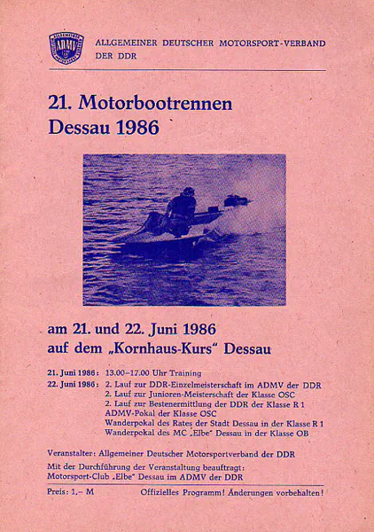 1986-06-22 | Dessau | DDR-Rennplakate | gdr event artwork | gdr programme cover | gdr poster | carsten riede