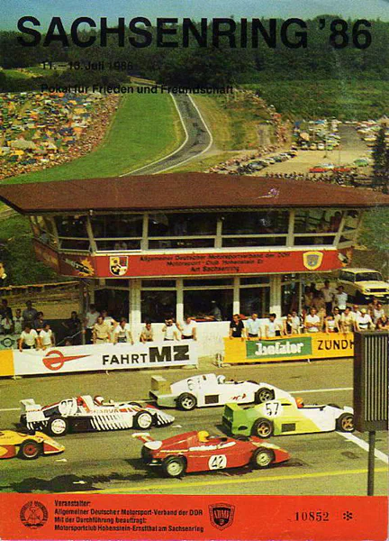 1986-07-16 | Sachsenring | DDR-Rennplakate | gdr event artwork | gdr programme cover | gdr poster | carsten riede
