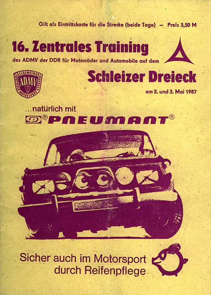 1987-05-03 | Schleiz | DDR-Rennplakate | gdr event artwork | gdr programme cover | gdr poster | carsten riede