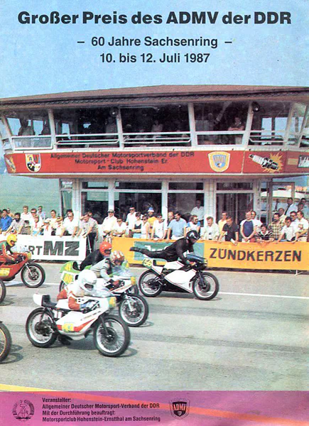 1987-07-12 | Sachsenring | DDR-Rennplakate | gdr event artwork | gdr programme cover | gdr poster | carsten riede