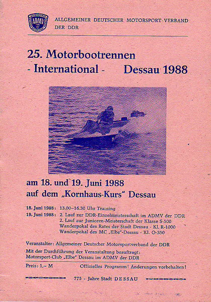 1988-06-19 | Dessau | DDR-Rennplakate | gdr event artwork | gdr programme cover | gdr poster | carsten riede