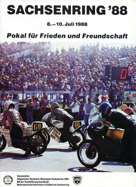 1988-07-10 | Sachsenring | DDR-Rennplakate | gdr event artwork | gdr programme cover | gdr poster | carsten riede