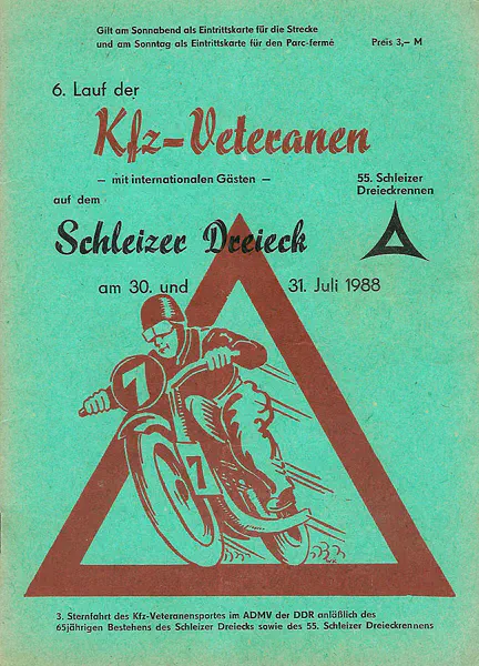 1988-07-31 | Schleiz | DDR-Rennplakate | gdr event artwork | gdr programme cover | gdr poster | carsten riede