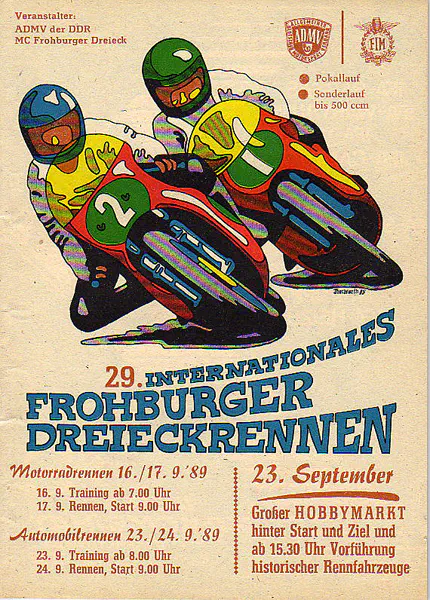 1989-09-24 | Frohburg | DDR-Rennplakate | gdr event artwork | gdr programme cover | gdr poster | carsten riede