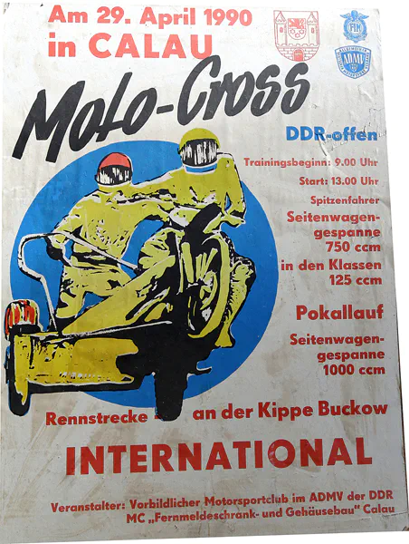 1990-04-29 | Calau | DDR-Rennplakate | gdr event artwork | gdr programme cover | gdr poster | carsten riede