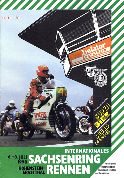 1990-07-08 | Sachsenring | DDR-Rennplakate | gdr event artwork | gdr programme cover | gdr poster | carsten riede