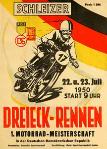 1950-07-23 | Schleiz | DDR-Rennplakate | gdr event artwork | gdr programme cover | gdr poster | carsten riede