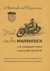 1952-06-22 | Schwerin | DDR-Rennplakate | gdr event artwork | gdr programme cover | gdr poster | carsten riede