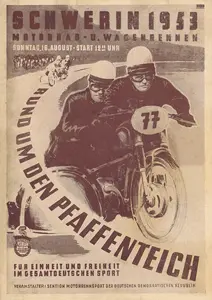 1953-08-16 | Schwerin | DDR-Rennplakate | gdr event artwork | gdr programme cover | gdr poster | carsten riede