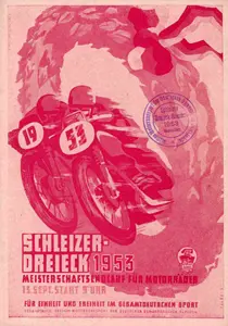 1953-09-13 | Schleiz | DDR-Rennplakate | gdr event artwork | gdr programme cover | gdr poster | carsten riede