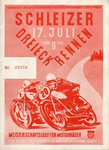 1955-07-17 | Schleiz | DDR-Rennplakate | gdr event artwork | gdr programme cover | gdr poster | carsten riede