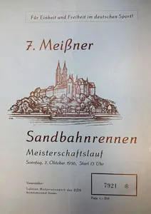 1956-10-07 | Meissen | DDR-Rennplakate | gdr event artwork | gdr programme cover | gdr poster | carsten riede