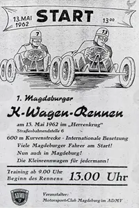 1962-05-13 | Magdeburg | DDR-Rennplakate | gdr event artwork | gdr programme cover | gdr poster | carsten riede