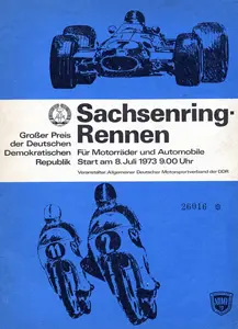 1973-07-08 | Sachsenring | DDR-Rennplakate | gdr event artwork | gdr programme cover | gdr poster | carsten riede