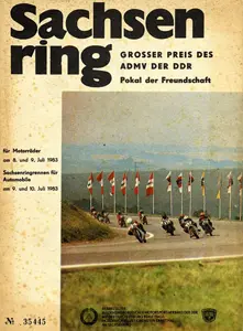 1983-07-10 | Sachsenring | DDR-Rennplakate | gdr event artwork | gdr programme cover | gdr poster | carsten riede