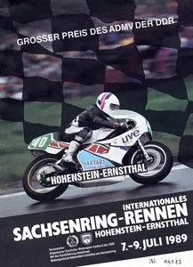 1989-07-09 | Sachsenring | DDR-Rennplakate | gdr event artwork | gdr programme cover | gdr poster | carsten riede