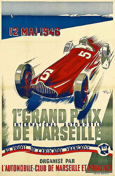1946-05-12 | Grand Prix De Marseille | Marseille | Formula 1 Event Artworks | formula 1 event artwork | formula 1 programme cover | formula 1 poster | carsten riede