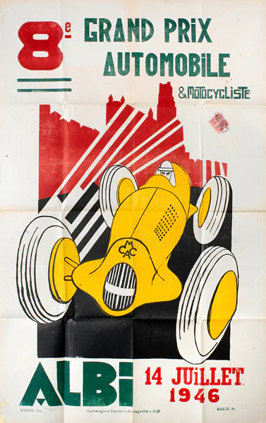 1946-07-14 | Grand Prix De l`Albi | Albi | Formula 1 Event Artworks | formula 1 event artwork | formula 1 programme cover | formula 1 poster | carsten riede