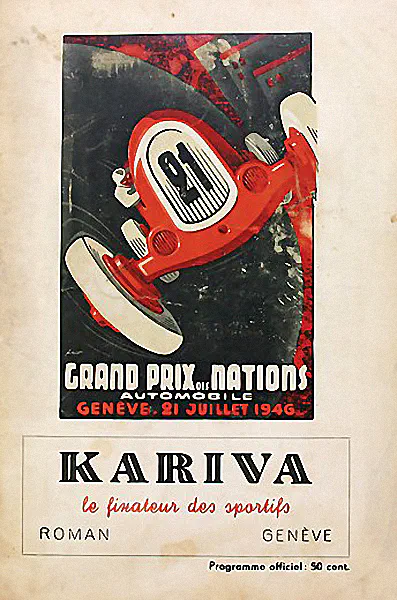 1946-07-21 | Grand Prix Des Nations | Geneve | Formula 1 Event Artworks | formula 1 event artwork | formula 1 programme cover | formula 1 poster | carsten riede