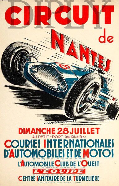 1946-07-28 | Prix Des '24 Heures Du Mans' | Nantes | Formula 1 Event Artworks | formula 1 event artwork | formula 1 programme cover | formula 1 poster | carsten riede