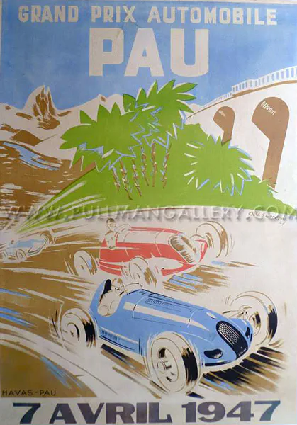 1947-04-07 | Grand Prix De Pau | Pau | Formula 1 Event Artworks | formula 1 event artwork | formula 1 programme cover | formula 1 poster | carsten riede
