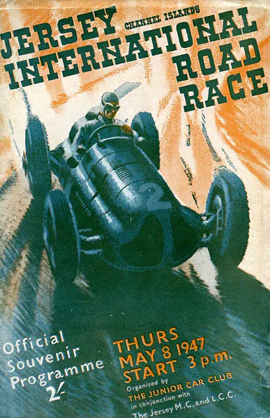 1947-05-08 | Jersey Road Race | St. Helier | Formula 1 Event Artworks | formula 1 event artwork | formula 1 programme cover | formula 1 poster | carsten riede