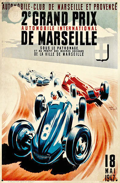 1947-05-18 | Grand Prix De Marseille | Marseille | Formula 1 Event Artworks | formula 1 event artwork | formula 1 programme cover | formula 1 poster | carsten riede