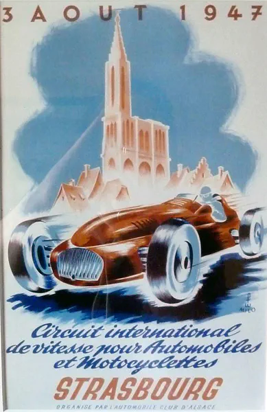 1947-08-03 | Grand Prix D`Alsace | Strasbourg | Formula 1 Event Artworks | formula 1 event artwork | formula 1 programme cover | formula 1 poster | carsten riede