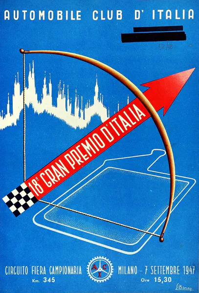 1947-09-07 | Gran Premio D`Italia | Milano | Formula 1 Event Artworks | formula 1 event artwork | formula 1 programme cover | formula 1 poster | carsten riede