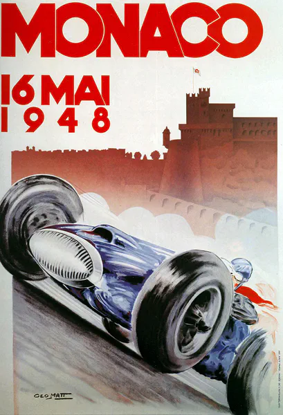 1948-05-16 | Grand Prix De Monaco | Monte Carlo | Formula 1 Event Artworks | formula 1 event artwork | formula 1 programme cover | formula 1 poster | carsten riede