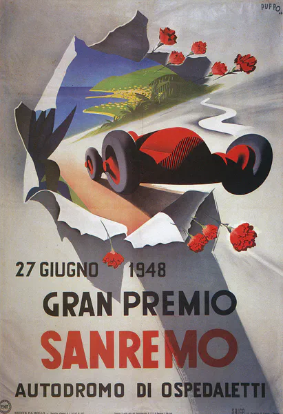 1948-06-27 | Gran Premio Di San Remo | San Remo | Formula 1 Event Artworks | formula 1 event artwork | formula 1 programme cover | formula 1 poster | carsten riede
