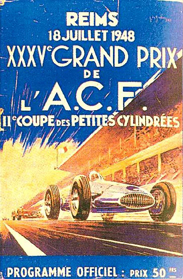 1948-07-18 | Grand Prix De l`Automobile Club De France | Reims | Formula 1 Event Artworks | formula 1 event artwork | formula 1 programme cover | formula 1 poster | carsten riede