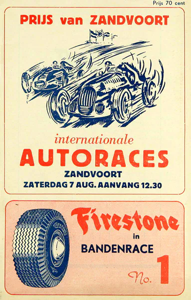 1948-08-07 | Grote Prijs Van Zandvoort | Zandvoort | Formula 1 Event Artworks | formula 1 event artwork | formula 1 programme cover | formula 1 poster | carsten riede